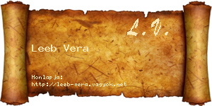 Leeb Vera névjegykártya